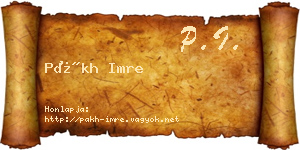 Pákh Imre névjegykártya