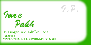 imre pakh business card